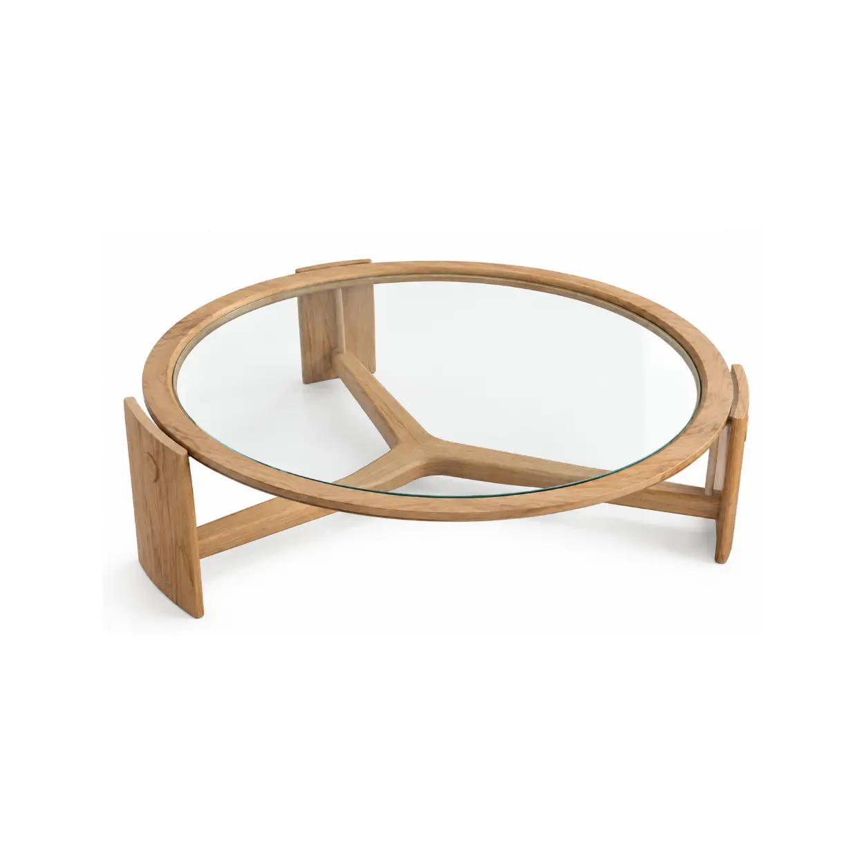 MESA DE CENTRO DOT VIDRIO/NATURAL/BRONCE 0.30