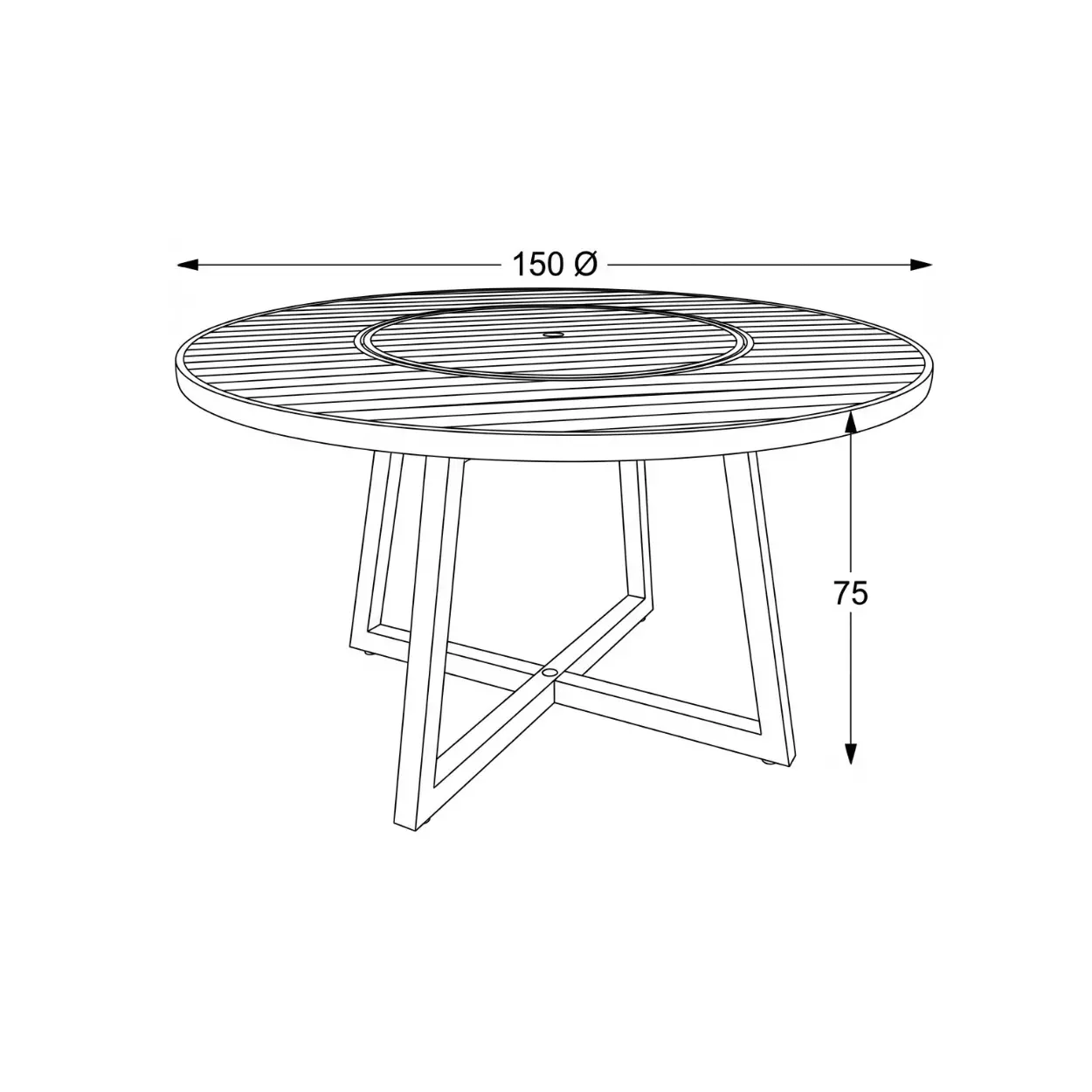 MESA DE COMEDOR CARIBE CHAMPAGNE - Imagen 2